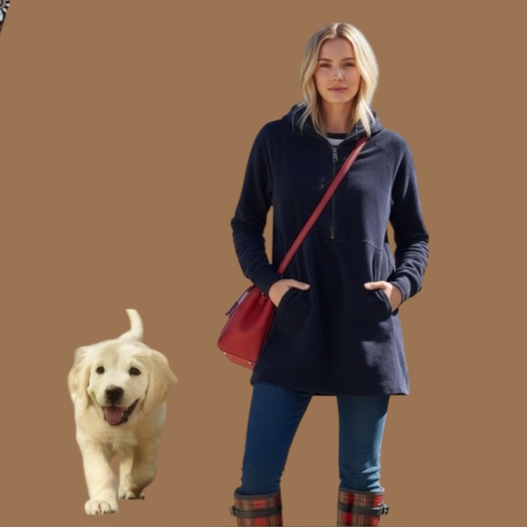 Burberry London Navy Terry Hooded Jacket